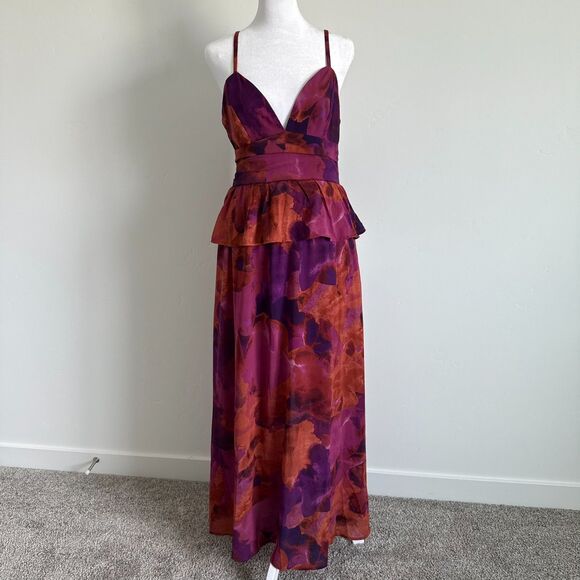 Saints & Secrets Women's Maxi Dress Ruffle adjustable strap Formal Evening Sz M - Picture 5 of 16